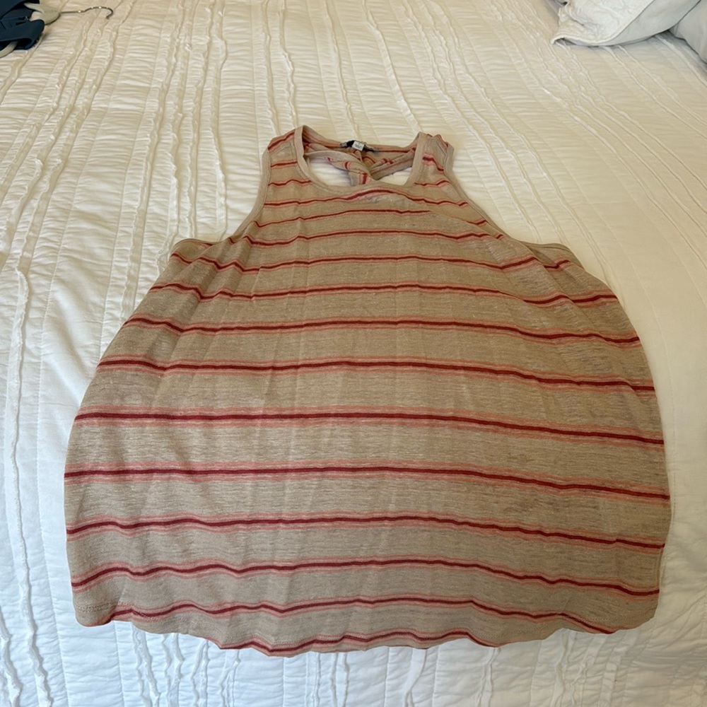 Joie striped tank top. Size S. 109% linen